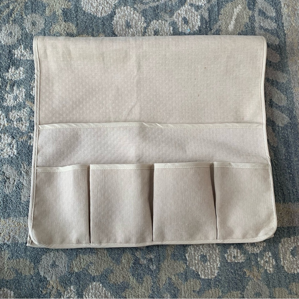 Over armrest chair storage caddy